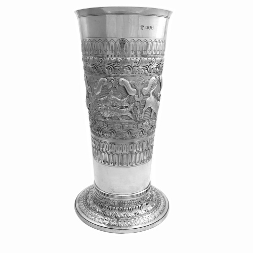 Large Sterling  Silver Vase London 1905